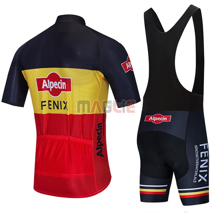 Maglia Alpecin Fenix Manica Corta 2021 Nero Giallo Rosso